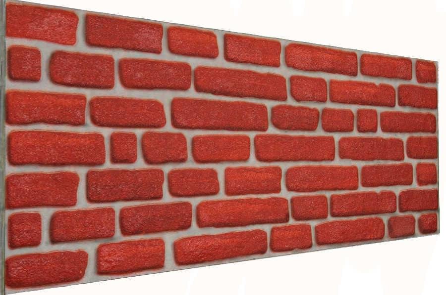 Kırmızı 120’lik Tuğla Görünümlü Strafor Duvar Paneli Potre Home